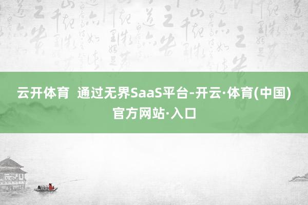 云开体育  通过无界SaaS平台-开云·体育(中国)官方网站·入口