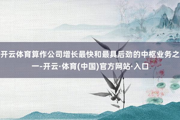 开云体育算作公司增长最快和最具后劲的中枢业务之一-开云·体育(中国)官方网站·入口
